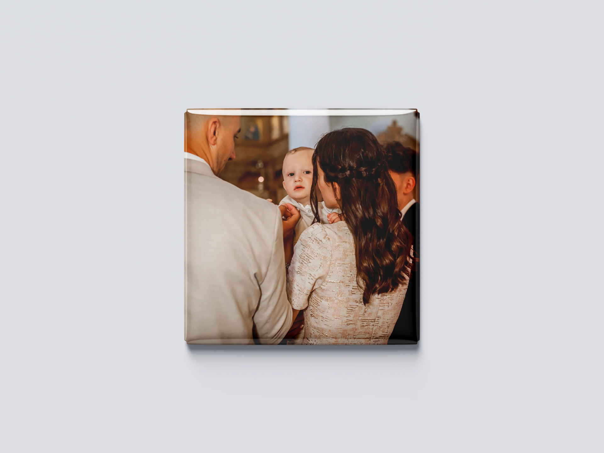 Custom photo magnet — baptism